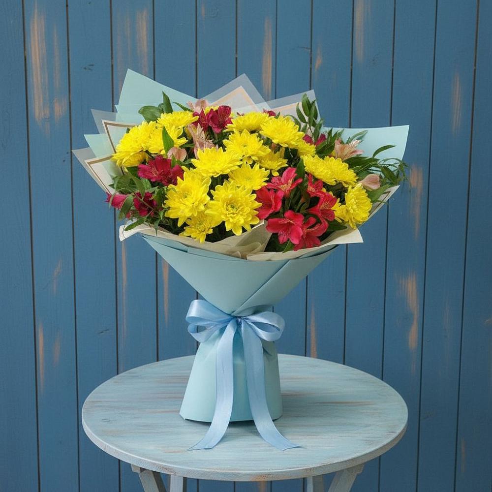 Букет цветов из: Альстромерии и Хризантемы в Усмани