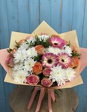 Букет цветов из:  Розы, Герберы и Хризантемы #REPLACE_PRED# Усмани