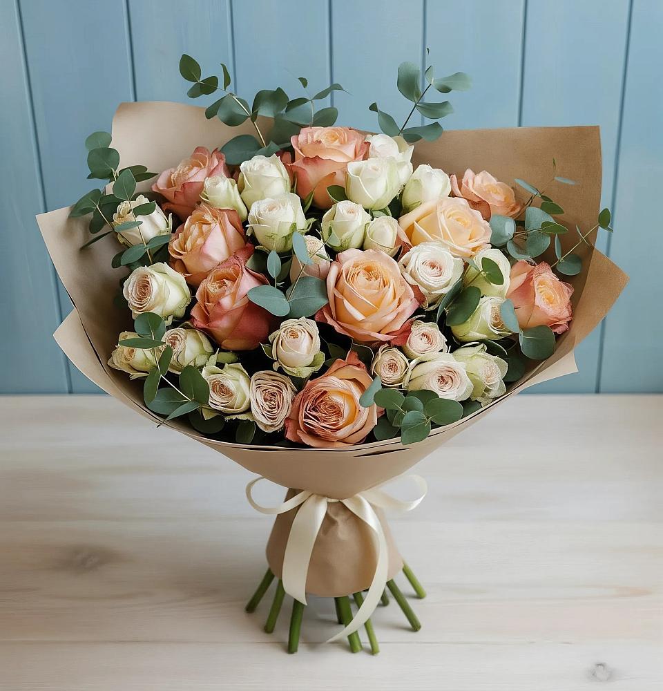 Букет цветов из: Альстромерии и Розы в Усмани