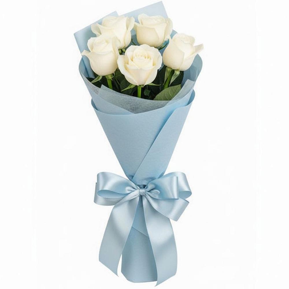 Букет 5 Белых роз Проуд в Усмани