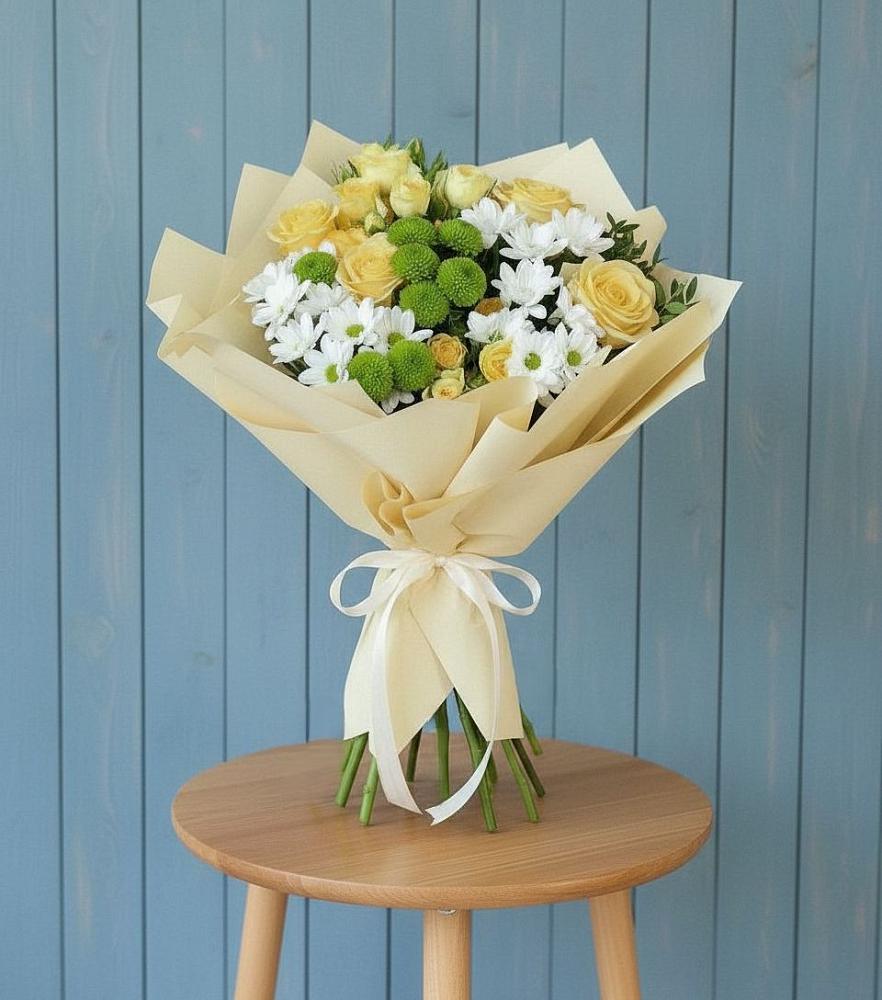 Букет цветов из: Хризантемы и Розы в Усмани