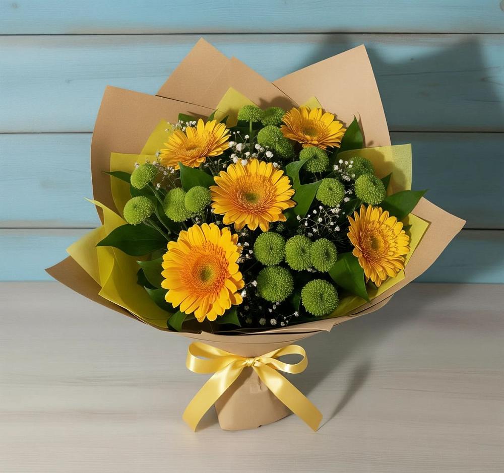 Букет цветов из: Герберы и Хризантемы в Усмани