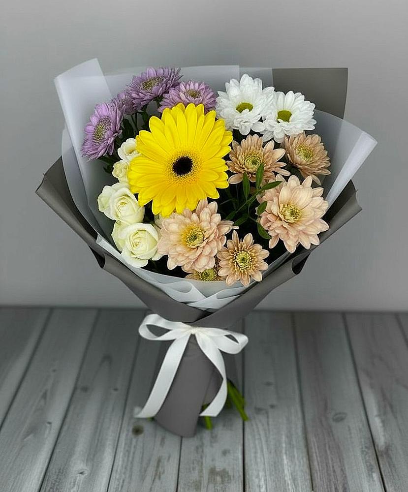 Букет цветов из: Розы, Герберы и Хризантемы в Усмани