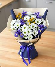 Букет цветов из:  Розы, Ирисы и Хризантемы #REPLACE_PRED# Усмани