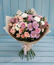 Букет цветов из:  Хризантемы, Розы и Альстромерии в Усмани