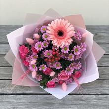 Букет цветов из:  Розы, Герберы и Хризантемы в Усмани