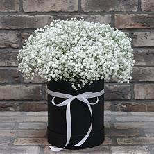 Цветочная композиция из Гипсофила в шляпной коробке в Усмани