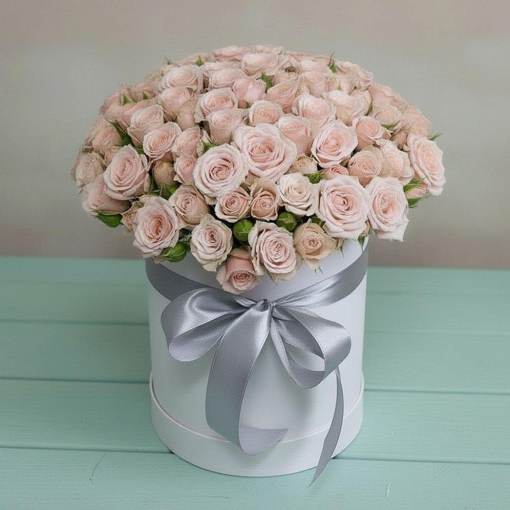 Цветочная композиция из Розы в шляпной коробке в Усмани